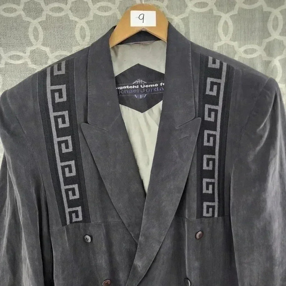 Bugatchi UOMO For Michael Jordan 100% Silk Gray Blazer Men's L - Picture 3 of 14